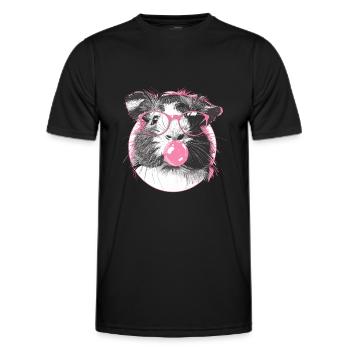 Meerschweinchen mit Sonnenbrille Bubblegum - Männer Funktions-T-Shirt - Schwarz - Vorne - AI Model Male 178 dark (178cm)