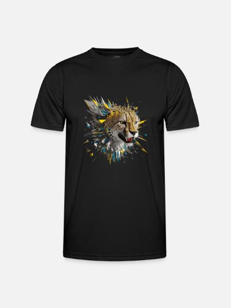 Leopard Raubkatze - Männer Funktions-T-Shirt - Schwarz