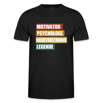 Lustiger Basketballtrainer Spruch - Männer Funktions-T-Shirt - Schwarz - Vorne - AI Model Male 178 dark (178cm)