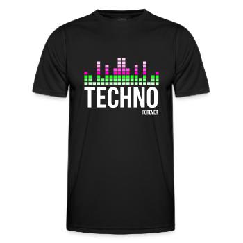 Techno - T-shirt sport Homme - noir - Devant - AI Model Male 178 dark (178cm)