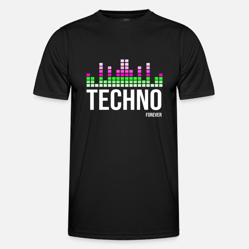 Techno - Männer Funktions-T-Shirt - Schwarz