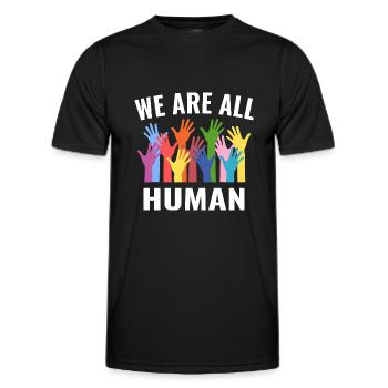 We are all humane equality - Men's Functional T-Shirt - black - Front - AI Model Male 178 dark (178cm)