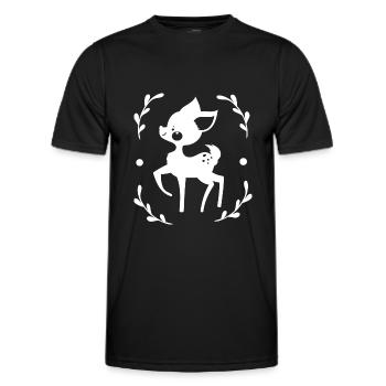 Rehkitz Zootier Tierfreund Naturschutz - Männer Funktions-T-Shirt - Schwarz - Vorne - AI Model Male 178 dark (178cm)