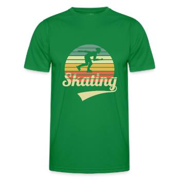 Patineur à roues alignées rétro patineur à roues alignées rétro - T-shirt sport Homme - vert - Devant - AI Model Male 178 dark (178cm)