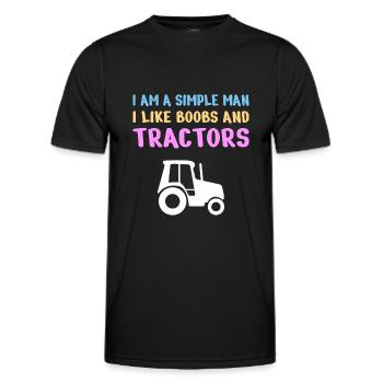 TRACTORS / FARM LIFE / COUNTRY LIFE: Simple man - Men's Functional T-Shirt - black - Front - AI Model Male 178 dark (178cm)