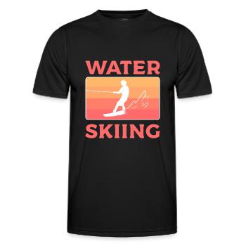 Water ski - Men's Functional T-Shirt - black - Front - AI Model Male 178 dark (178cm)