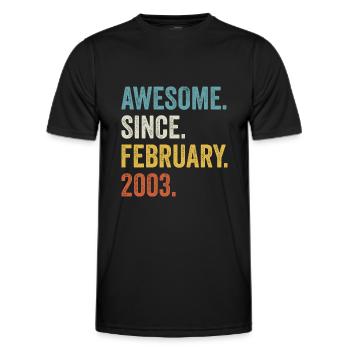 Awesome Since February 2003 19th Birthday - Men's Functional T-Shirt - black - Front - AI Model Male 178 dark (178cm)