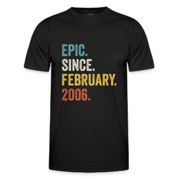 Epic Since February 2006 16th Birthday - Men's Functional T-Shirt - black - Front - AI Model Male 178 dark (178cm)
