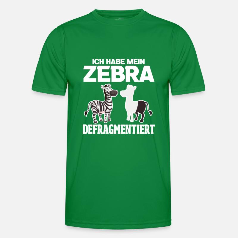 Zebra Defragmentiert Lustiges Informatiker Sprüche Männer Funktions-T-Shirt
