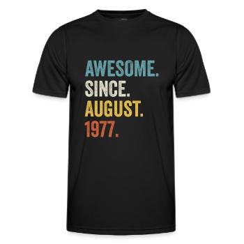 45 Years Old Awesome Since August 1977 45th - Men's Functional T-Shirt - black - Front - AI Model Male 178 dark (178cm)