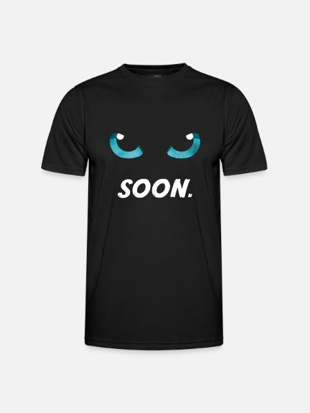 Cat Eyes Blue Soon - Men's Functional T-Shirt - black