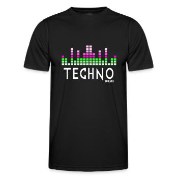 Techno pour toujours - T-shirt sport Homme - noir - Devant - AI Model Male 178 dark (178cm)