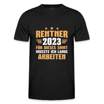 Rentner 2023 Pension Rente Ruhestand - Männer Funktions-T-Shirt - Schwarz - Vorne - AI Model Male 178 dark (178cm)