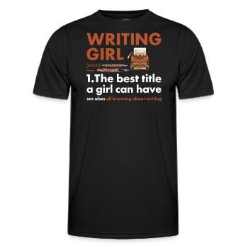 Writer Girl Definition Writing - Men's Functional T-Shirt - black - Front - AI Model Male 178 dark (178cm)