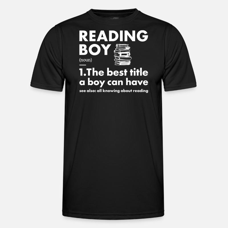 Reader Boy Definition Reading - Männer Funktions-T-Shirt - Schwarz