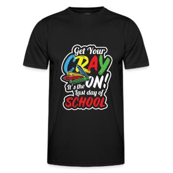 Lehrer Crayon Sommerferien - Männer Funktions-T-Shirt - Schwarz - Vorne - AI Model Male 178 dark (178cm)