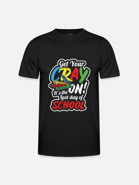 Teacher Crayon Summer Vacation - Men's Functional T-Shirt - black