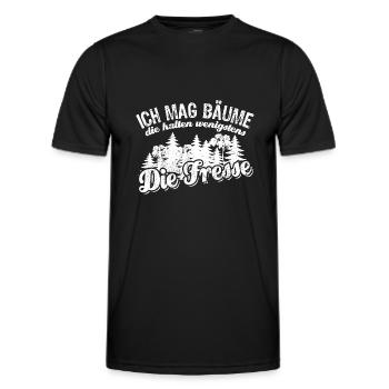 Ich mag Bäume die halten wenigstens die Fresse - Männer Funktions-T-Shirt - Schwarz - Vorne - AI Model Male 178 dark (178cm)