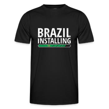 Brazil Flag Brazilian Flag South America - Men's Functional T-Shirt - black - Front - AI Model Male 178 dark (178cm)