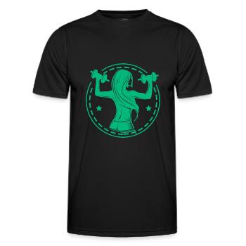 Bodybuilding - Weightlifting - Fitness - Workout - Men's Functional T-Shirt - black - Front - AI Model Male 178 dark (178cm)