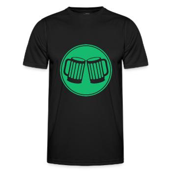 Beer - Beer Mug - Party - Beer Tent - Folk Festival - Men's Functional T-Shirt - black - Front - AI Model Male 178 dark (178cm)