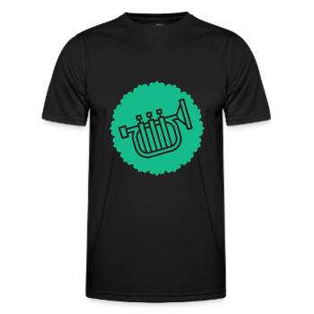 Trompette - Fête - Tente à bière - Festival folklorique - T-shirt sport Homme - noir - Devant - AI Model Male 178 dark (178cm)