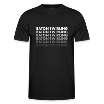 Bâton Twirler Bâton Twirling - T-shirt sport Homme - noir - Devant - AI Model Male 178 dark (178cm)
