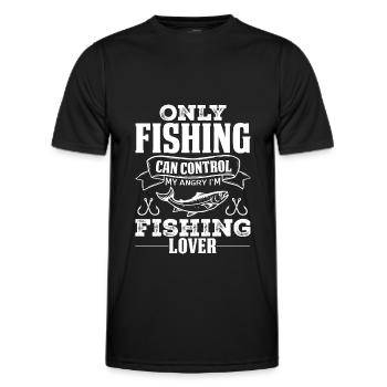 "Nur das Angeln kann meine Wut kontrollieren" - Männer Funktions-T-Shirt - Schwarz - Vorne - AI Model Male 178 dark (178cm)