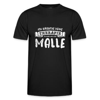 Ich brauche keine Therapie ich muss nach Malle - Männer Funktions-T-Shirt - Schwarz - Vorne - AI Model Male 178 dark (178cm)