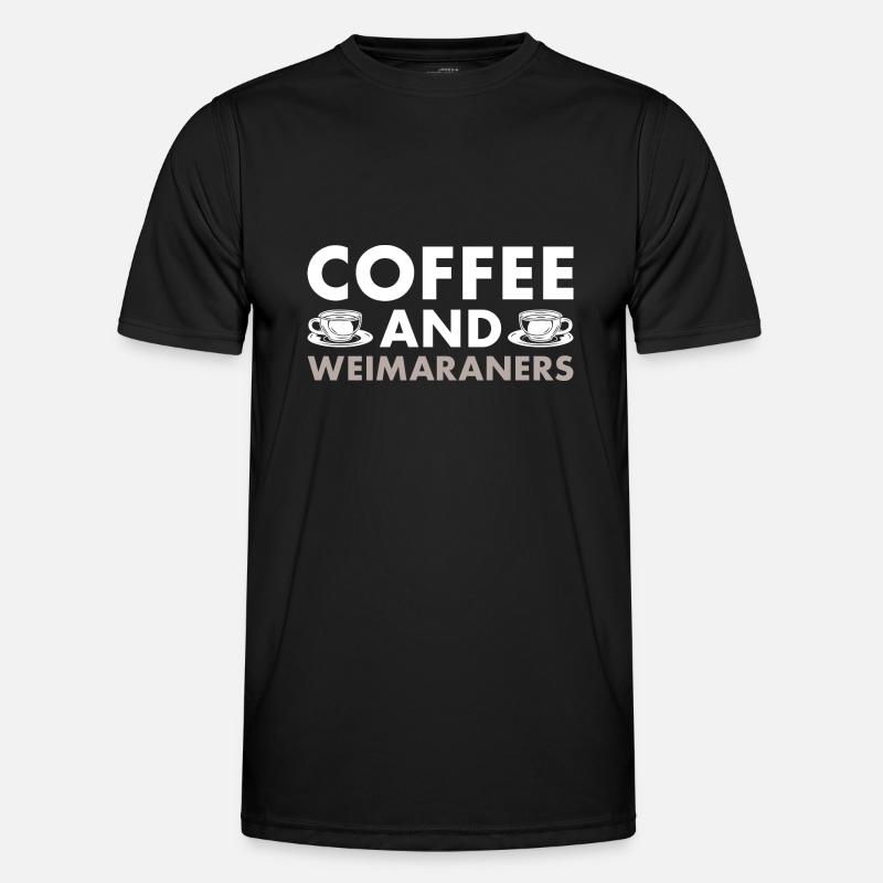 Coffee And Weimaraner - Männer Funktions-T-Shirt - Schwarz
