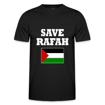 Save rafah - T-shirt sport Homme - noir - Devant - AI Model Male 178 dark (178cm)