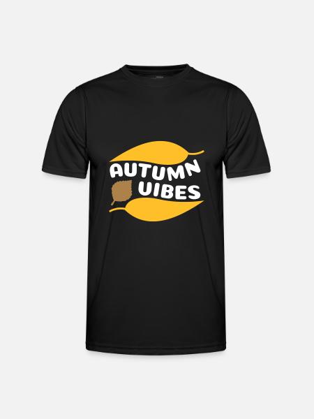 Autumn vibes (curved leaves) - Men's Functional T-Shirt - black