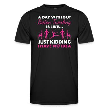 Baton Twirler Une journée sans bâton Twirling - T-shirt sport Homme - noir - Devant - AI Model Male 178 dark (178cm)
