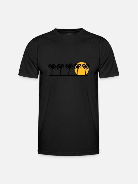 Palmen - Männer Funktions-T-Shirt - Schwarz