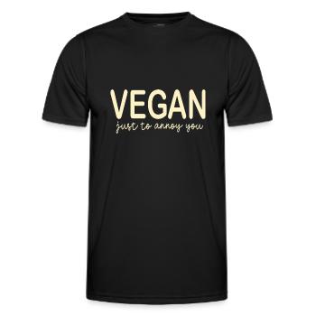 Vegan just to annoy you - Men's Functional T-Shirt - black - Front - AI Model Male 178 dark (178cm)