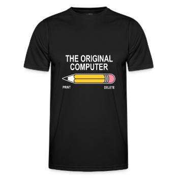 original ordinateur Humour drôles sarcastique geek - T-shirt sport Homme - noir - Devant - AI Model Male 178 dark (178cm)