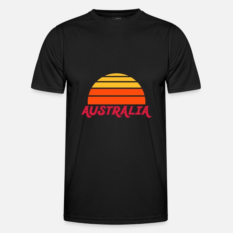 Australia (geteilte Halbsonne) - Männer Funktions-T-Shirt - Schwarz