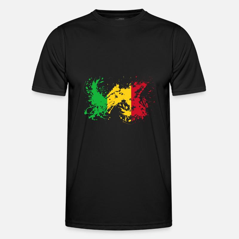 Drapeau Mali Drapeau national Taches de couleur T-shirt sport Homme
