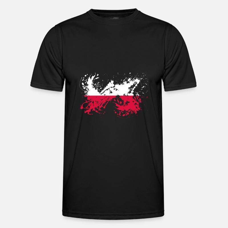 Pologne Drapeau polonais Drapeau Taches de couleur T-shirt sport Homme