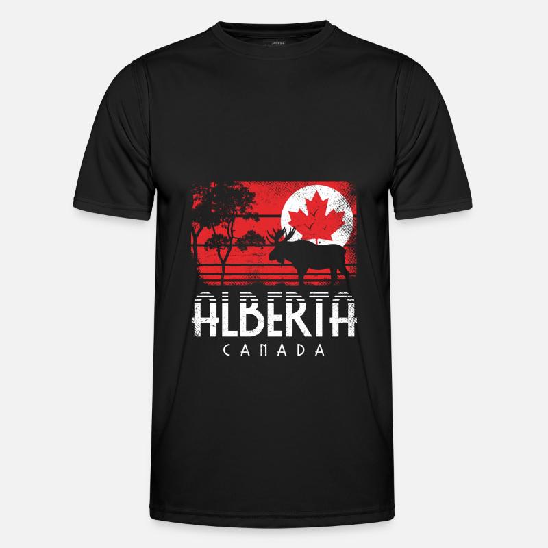 ALBERTA CANADA FLAG MAPLE LEAF CANADA GIFT - Men's Functional T-Shirt - black