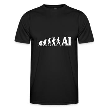 Evolution - Artificial Intelligence - AI - Men's Functional T-Shirt - black - Front - AI Model Male 178 dark (178cm)