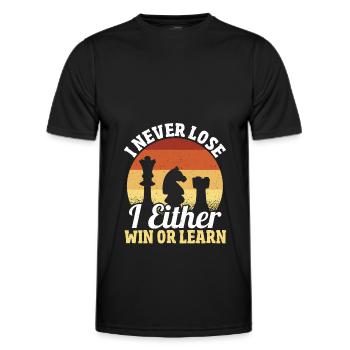 Ich verliere nie Ich gewinne oder lerne - Männer Funktions-T-Shirt - Schwarz - Vorne - AI Model Male 178 dark (178cm)