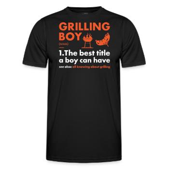 Griller Boy Definition Grilling - Men's Functional T-Shirt - black - Front - AI Model Male 178 dark (178cm)