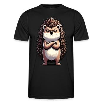 Hedgehog Hedgehog Lover Hedgehog Owner Hedgehog Keeper Stinger - Men's Functional T-Shirt - black - Front - AI Model Male 178 dark (178cm)