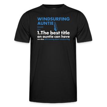 Sport Auntie Windsurfing - Men's Functional T-Shirt - black - Front - AI Model Male 178 dark (178cm)