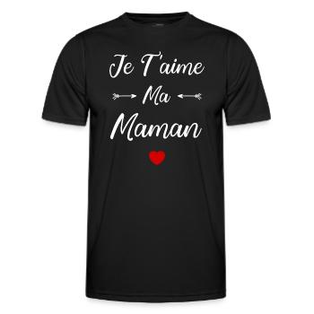 Je t'aime ma Maman - T-shirt sport Homme - noir - Devant - AI Model Male 178 dark (178cm)