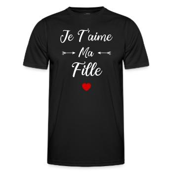Je t'aime ma Fille - T-shirt sport Homme - noir - Devant - AI Model Male 178 dark (178cm)
