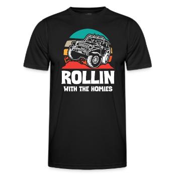 Jeeps Rollin avec The Homies - T-shirt sport Homme - noir - Devant - AI Model Male 178 dark (178cm)