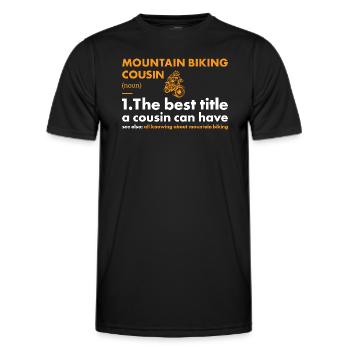 Biker Cousin Definition Mountain Biking - Men's Functional T-Shirt - black - Front - AI Model Male 178 dark (178cm)