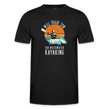 Will Trade Son For Whitewater Kayaking - Men's Functional T-Shirt - black - Front - AI Model Male 178 dark (178cm)